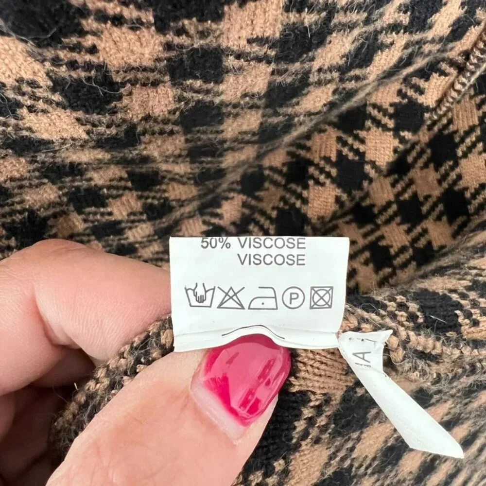 Kilky Paris Wool Blend Houndstooth Jacket Coat TU One Size Fits Most - Picture 6 of 7